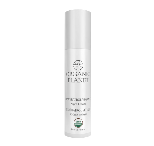 RESVERATROL VEGAN C Night Cream – rich night cream with Resveratrol Complex-C, antioxidants, and flavonoids to hydrate, repair, and protect skin overnight.
